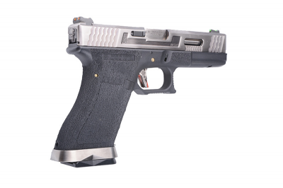 Страйкбольний пістолет WE Glock 17 Force Metal Blk-Silver GBB