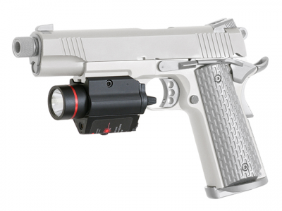 Ліхтар алюмінієвий пістолетний PCS 180LM з лазером BLACK