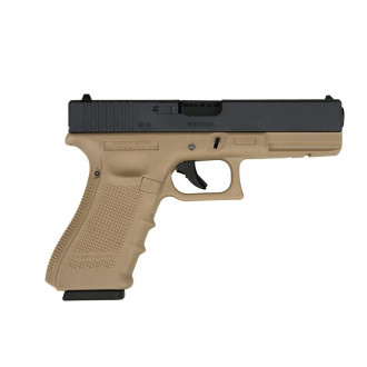 Страйкбольний пістолет WE Glock 17 Gen4. WE-057 Metal GBB Half Tan