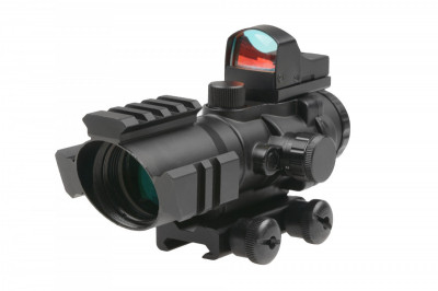 Приціл Theta Optics Rhino 4X32 Scope with Micro Red Dot Sight