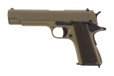Страйкбольний пістолет Cyma Colt 1911 CM.123 AEP Tan