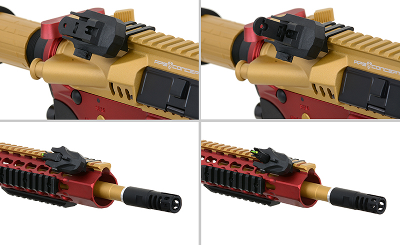 Страйкбольна штурмова гвинтівка APS ASR121 GOLD DRAGON FULLMETAL GOLD/RED/BLACK EBB