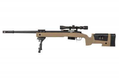 Страйкбольна снайперська гвинтівка Specna Arms M40 SA-S03 Core With Scope and Bipod Tan