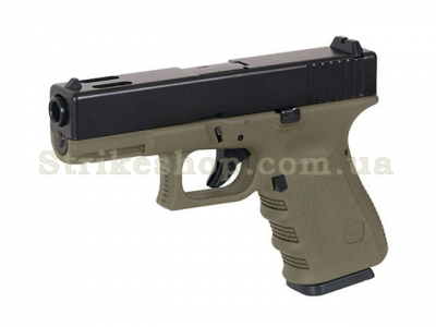 Страйкбольний пістолет Glock 32 KJW Metal Olive Green Gas