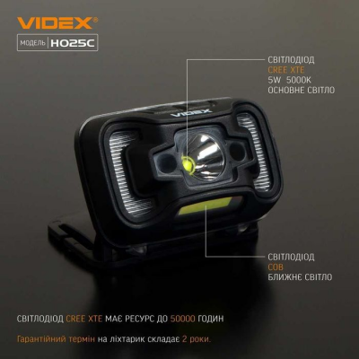 Налобний ліхтар Videx VLF-H025C 