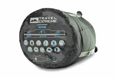Спальний мішок Travel Extreme Worm Grey/Blue Right Zip