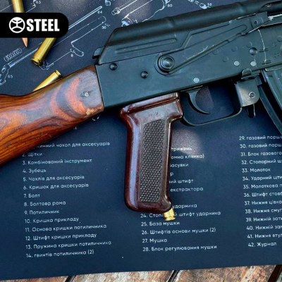 Килимок для чищення зброї з вибух-схемою гвинтівки Калашнікова АК-47/74