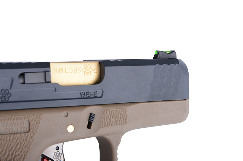 Страйкбольний пістолет WE Glock 26C Force GBB tan