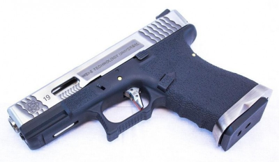 Страйкбольний пістолет WE Glock 19 Force pistol Metal Silver GBB