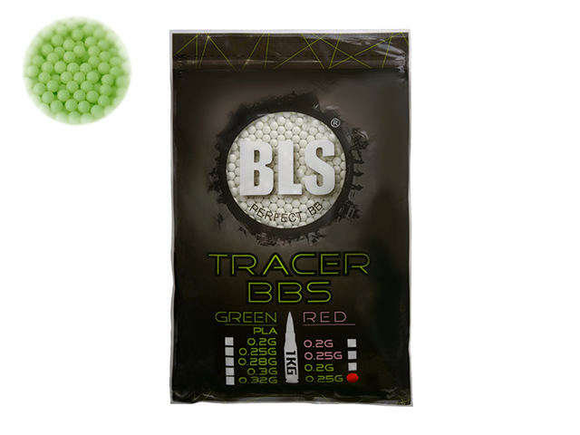 Страйкбольні кулі BLS 0.25g Tracer Green 1kg