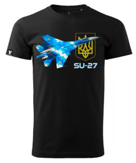 Футболка чоловіча Voyovnik SU-27 Black Size XXL