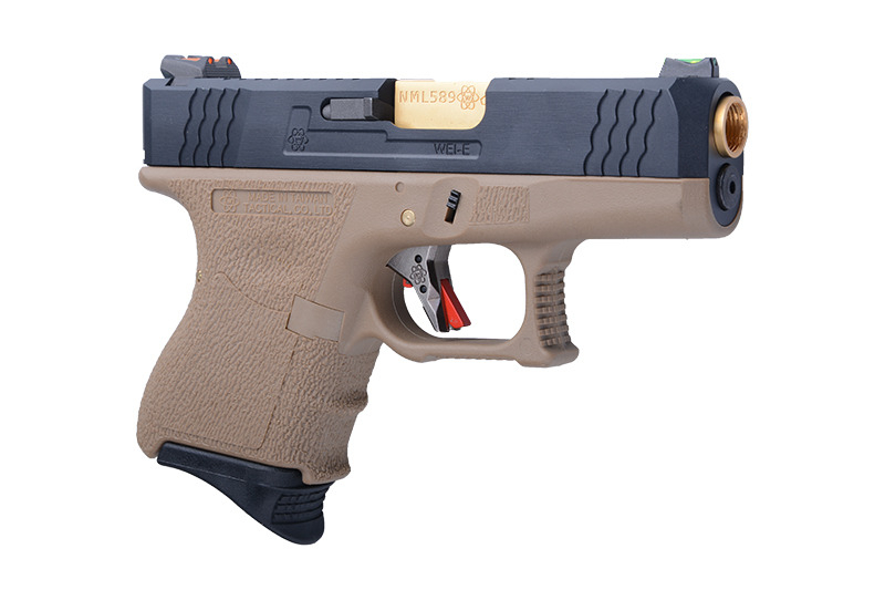 Страйкбольний пістолет WE Glock 26C Force GBB tan
