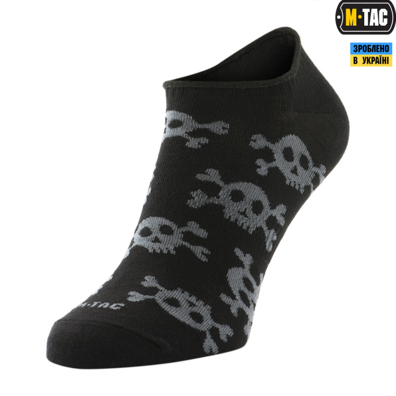 Шкарпетки M-TAC легкі літні Pirate Skull Black Size 39-42