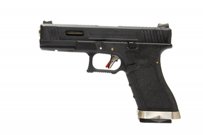 Страйкбольний пістолет WE Glock 17 Custom (Black Slide and Gold Barrel) Black