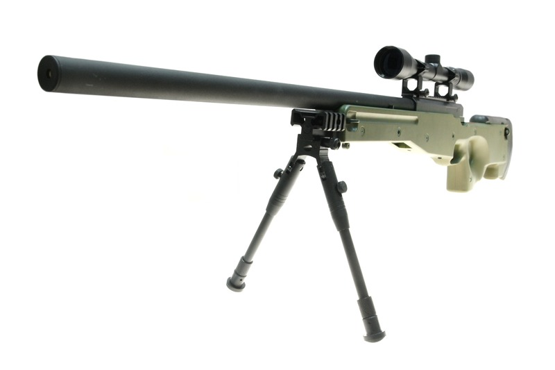 Страйкбольна снайперська гвинтівка WELL Warrior I з сошками і оптичним прицілом