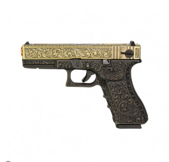 Страйкбольний пістолет WE Glock 17 Gen3. Floral Pattern LED Boxing GBB