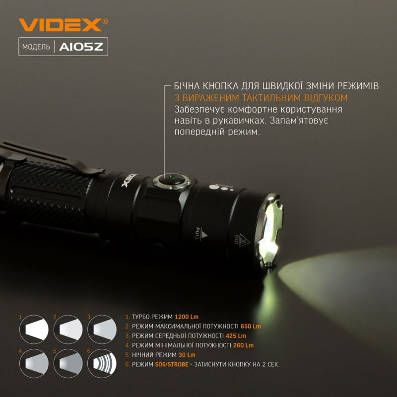 Портативний ліхтар Videx A105Z