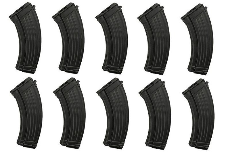 Набір LCT з 10 механічний магазинів AK47 70bbs Black