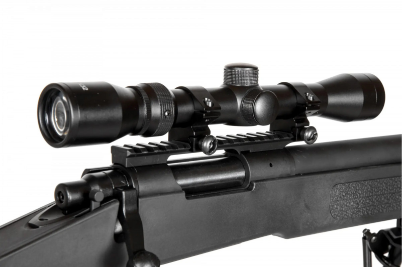 Страйкбольна снайперська гвинтівка Specna Arms M62 SA-S02 Core High Velocity Sniper Rifle With Scope and Bipod Black