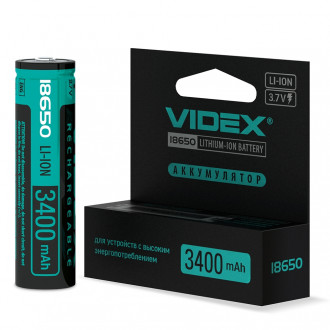 Акумулятор Videx Li-ion 18650 3400mAh з захистом