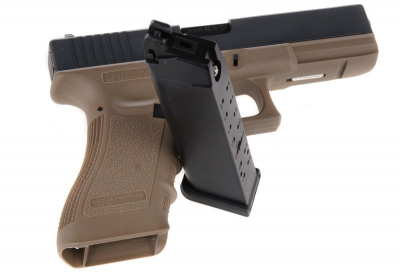 Страйкбольний пістолет WE Glock 18C Gen3. Metal Tan GBB