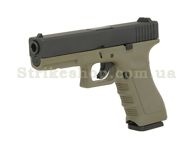 Страйкбольний пістолет Glock 17 Army Metal OD Green Gas
