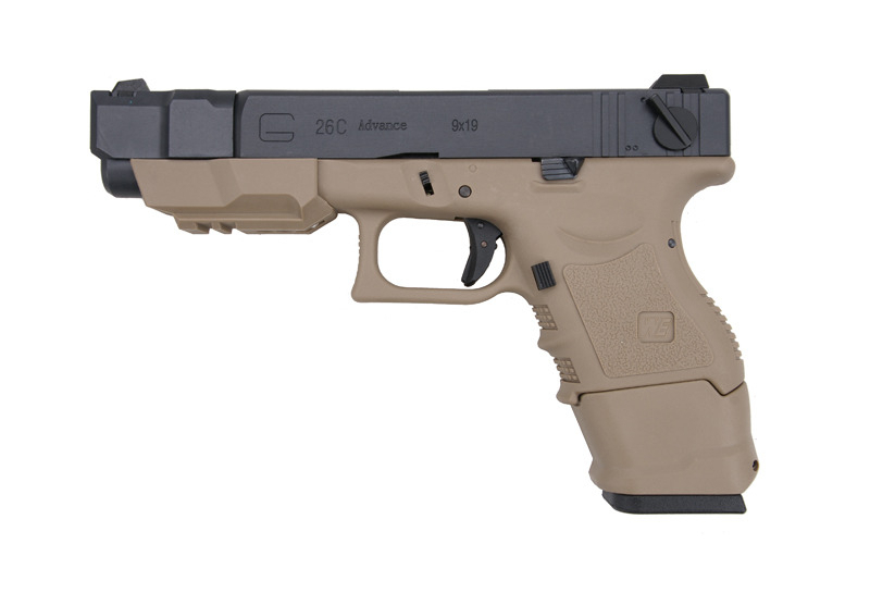 Страйкбольний пістолет WE Glock 26C Advance Gen.3 TAN GBB
