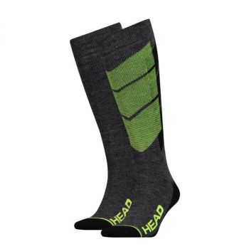 Набір шкарпеток гірськолижних Head Unisex Ski Kneehigh 2-pack Grey/Yellow
