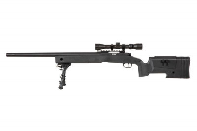 Страйкбольна снайперська гвинтівка Specna Arms M62 SA-S02 Core With Scope and Bipod Black