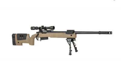 Страйкбольна снайперська гвинтівка Specna Arms M40 SA-S03 Core With Scope and Bipod Tan