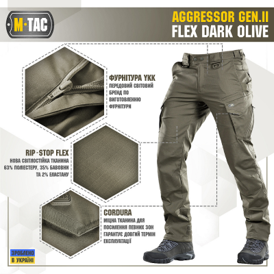 Штани M-Tac Aggressor Gen.II Flex Dark Olive Size 28/32