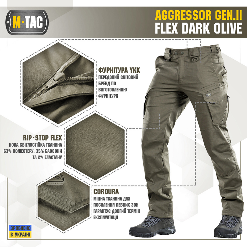Штани M-Tac Aggressor Gen.II Flex Dark Olive Size 36/30