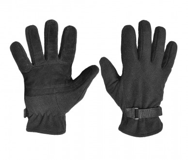 Тактичні рукавиці Texar флісові з мембраною Black Size L