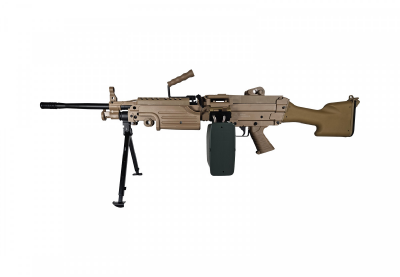 Страйкбольний кулемет A&amp;K M249 Mk2 Dark Earth Plastic Body