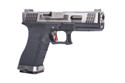 Страйкбольний пістолет WE Glock 17 Force Metal Blk-Silver GBB