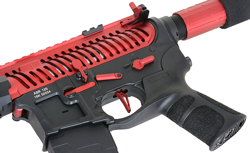 Страйкбольна штурмова гвинтівка APS ASR120 RED DRAGON FULLMETAL RED/BLACK EBB
