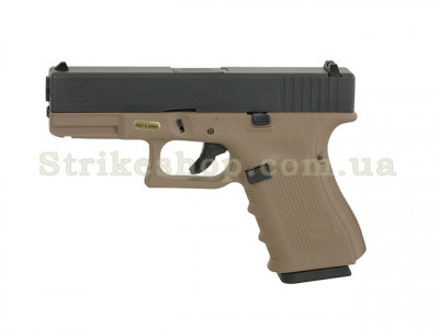 Страйкбольний пістолет WE Glock 19 Gen.4 GBB Tan