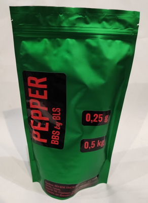 Страйкбольні кулі Pepper By BLS Precision 0,25g 0,5kg Green Tracer