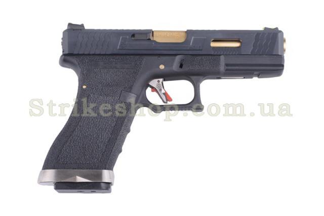 Страйкбольний пістолет Glock 17 Gen4. Force Pistol WE Metal Green Gas
